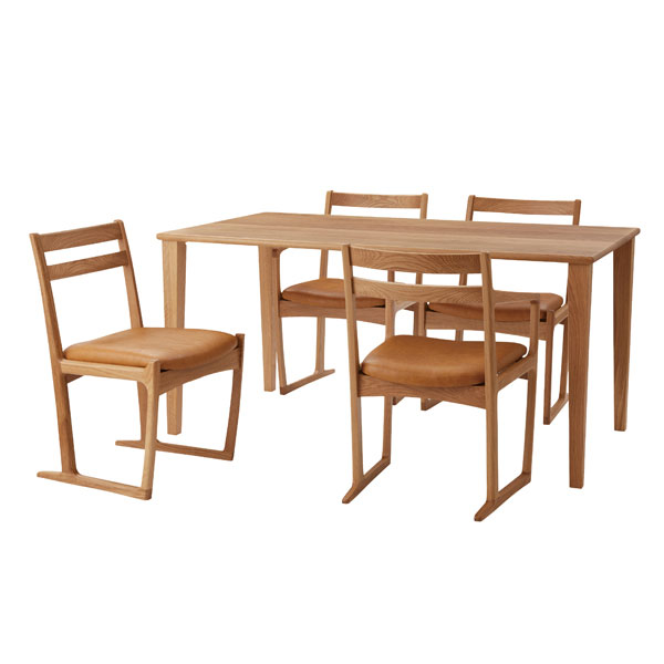 無垢材のダイニングテーブル｜ミニマルな直線デザイン