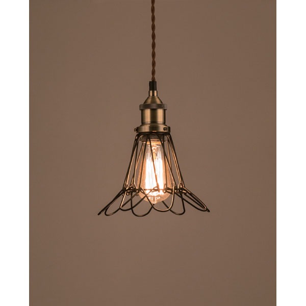 スチールワイヤーの一灯ペンダントライト