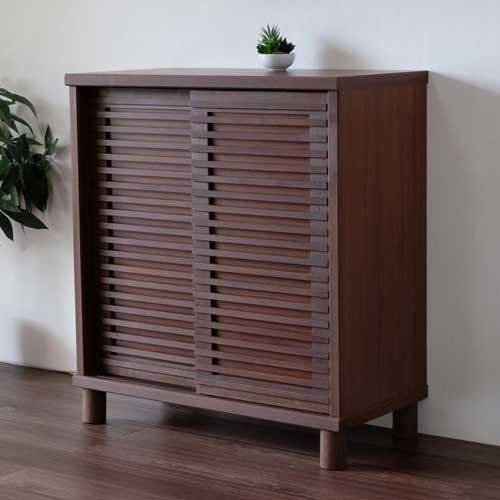 和風デザインのシューズボックス｜幅80cm