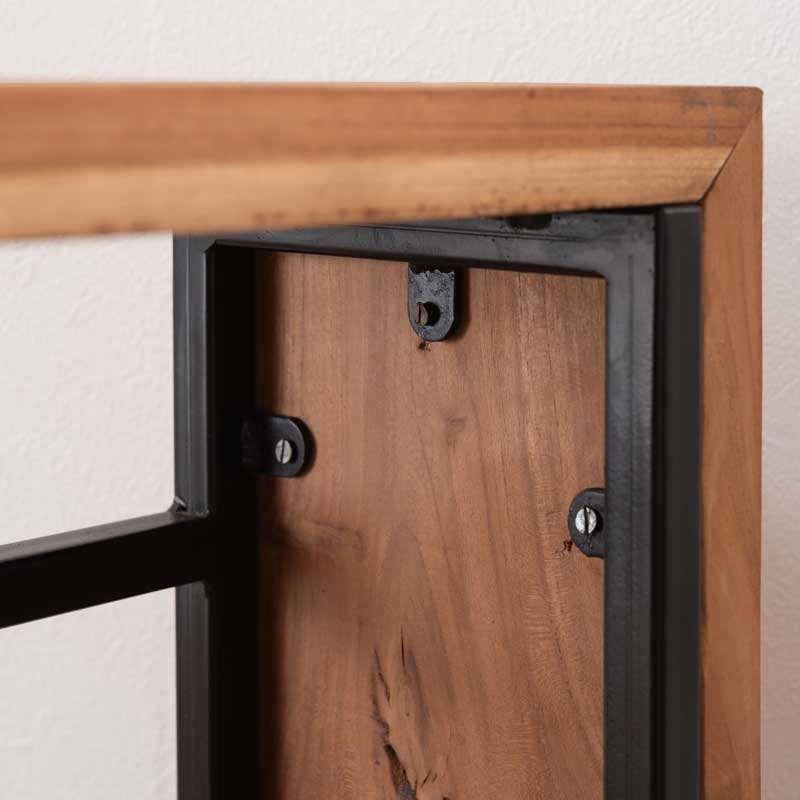 天然木チークのスリムコンソール台