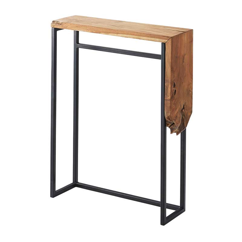 天然木チークのスリムコンソール台