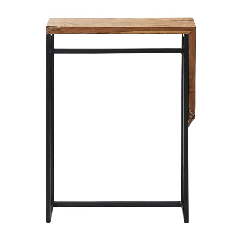 天然木チークのスリムコンソール台