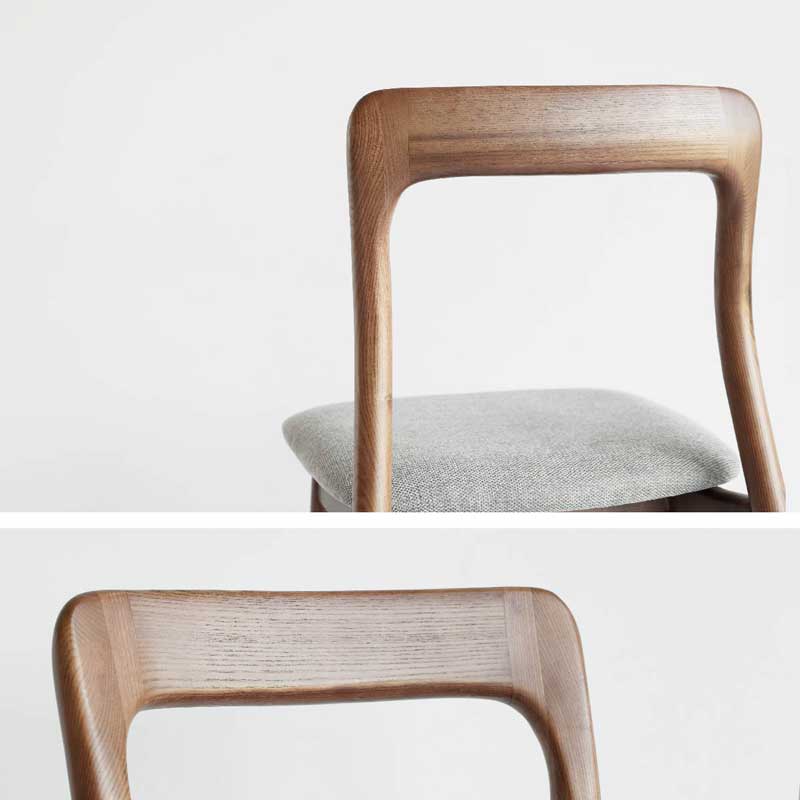 北欧テイストのシンプルな2脚セットのダイニングチェア｜優雅な曲線と天然木の美しさ