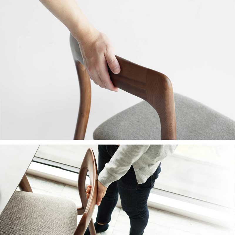 北欧テイストのシンプルな2脚セットのダイニングチェア｜優雅な曲線と天然木の美しさ