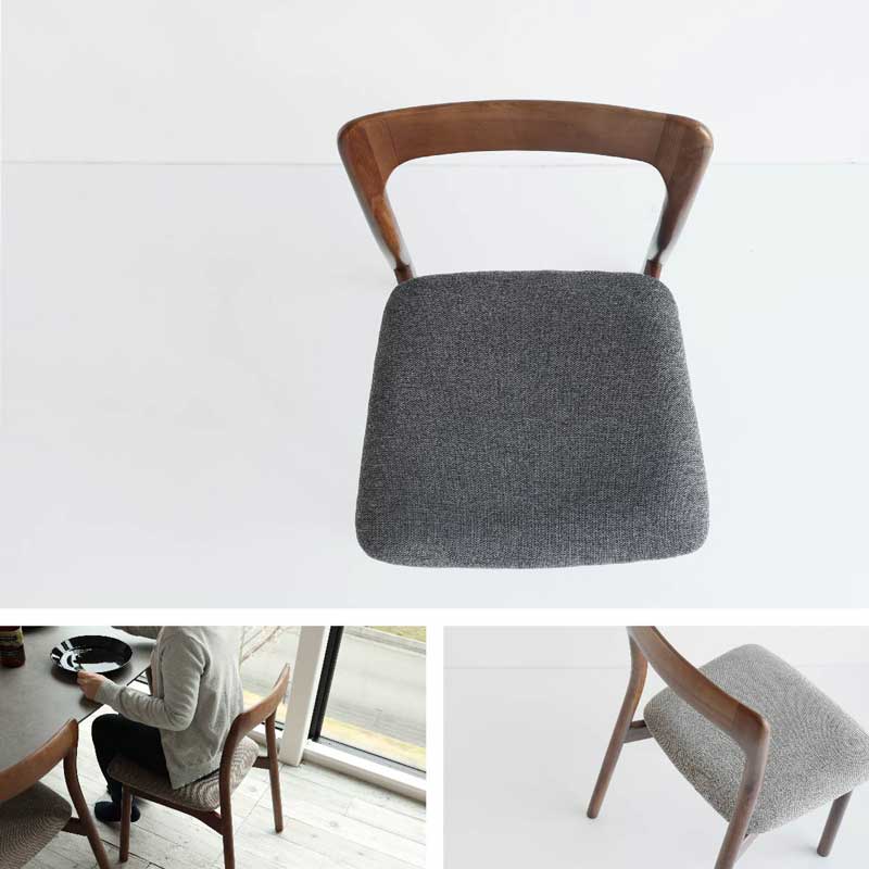 北欧テイストのシンプルな2脚セットのダイニングチェア｜優雅な曲線と天然木の美しさ