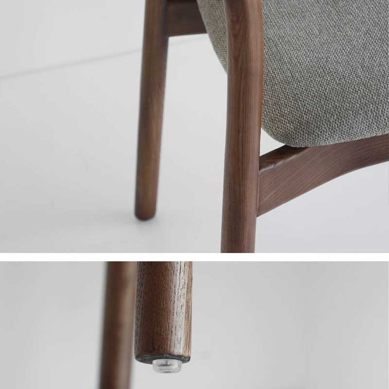 北欧テイストのシンプルな2脚セットのダイニングチェア｜優雅な曲線と天然木の美しさ
