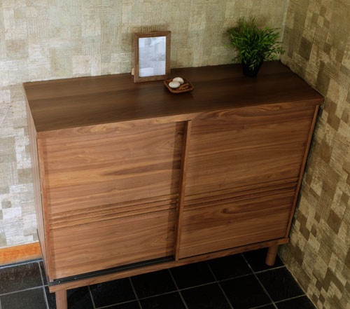 シューズボックス 薄型 リビングボードにも【幅120cm・奥行40cm】 おしゃれなインテリア