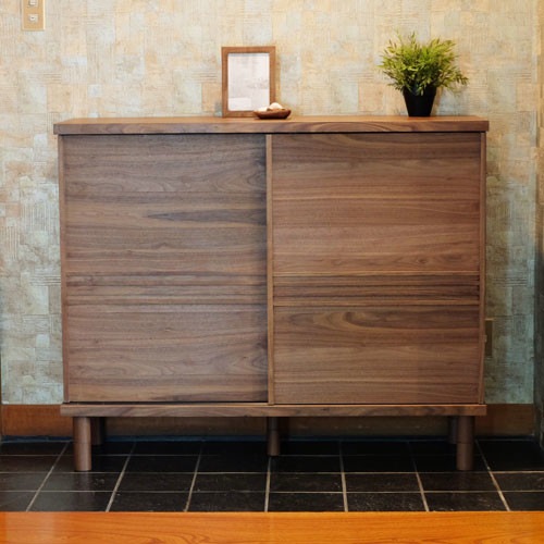 シューズボックス 薄型 リビングボードにも【幅120cm・奥行40cm】 おしゃれなインテリア