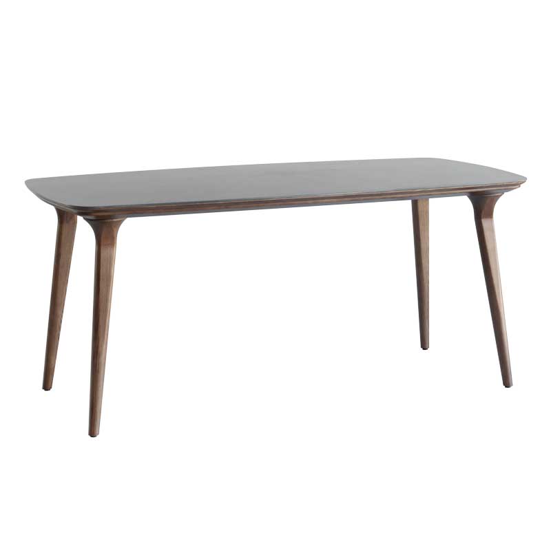 スタイリッシュなセラミック天板×天然木のダイニングテーブル|幅160cm