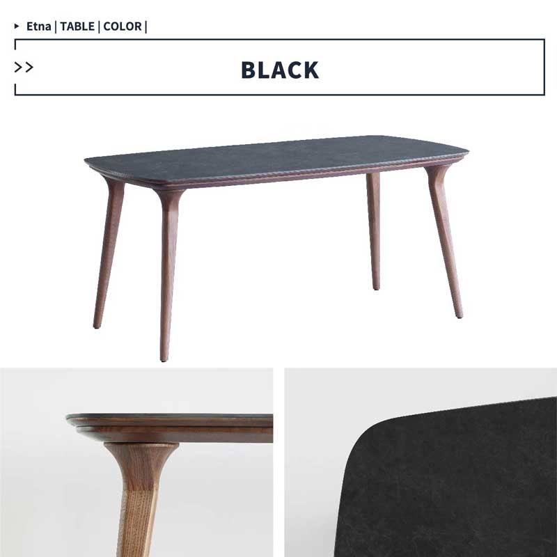 スタイリッシュなセラミック天板×天然木のダイニングテーブル|幅160cm