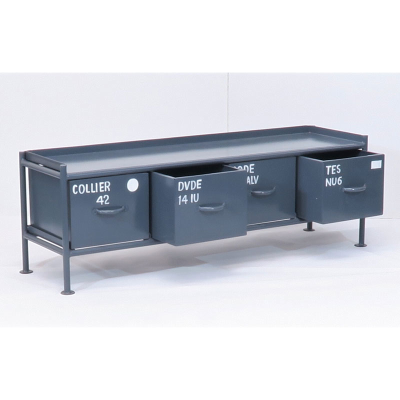 インダストリアルなスチールチェスト｜ロータイプ｜4杯 | インテリア