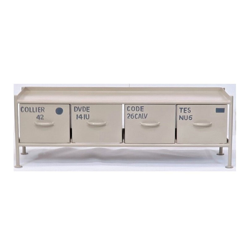 インダストリアルなスチールチェスト｜ロータイプ｜4杯