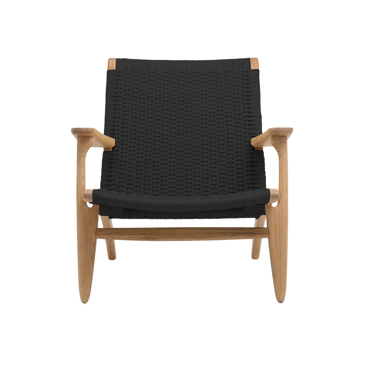 ラウンジチェア ペーパーコード 無垢材 座面高34cm 完成品｜リ