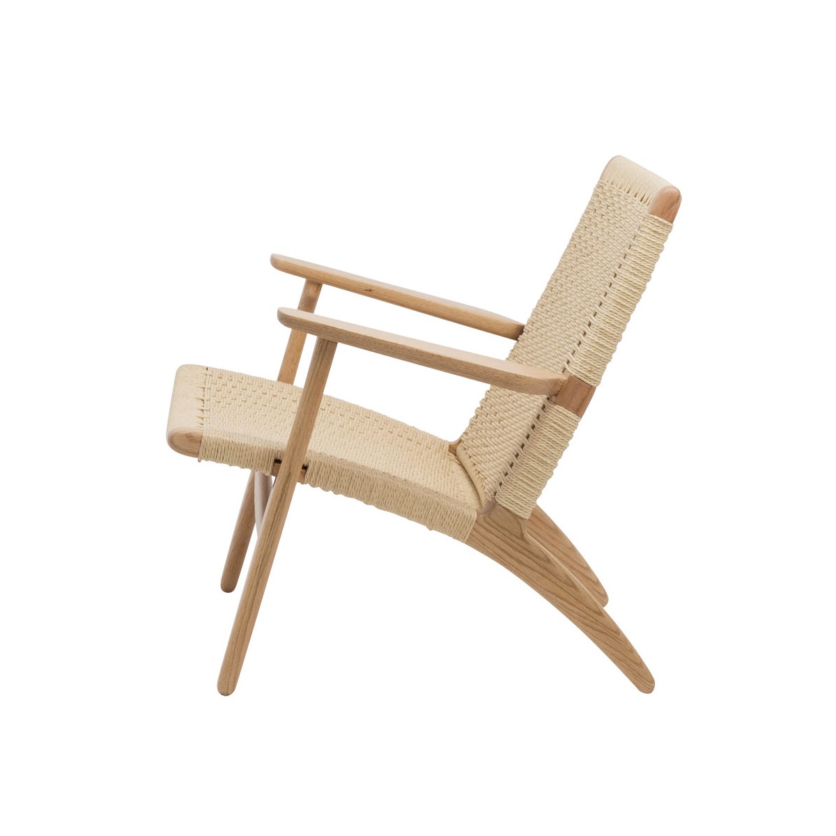 ラウンジチェア ペーパーコード 無垢材 座面高34cm 完成品｜リ
