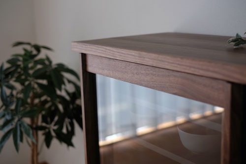 シューズボックス 薄型 リビングボードにも 半ガラスタイプ【幅120cm・奥行40cm】 おしゃれなインテリア