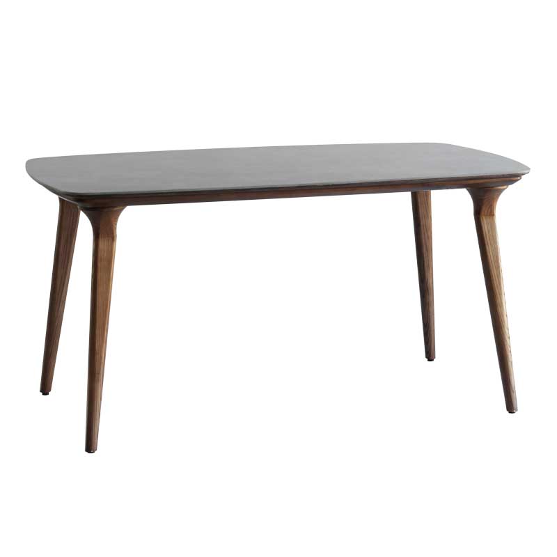 スタイリッシュなセラミック天板×天然木のダイニングテーブル｜幅140cm