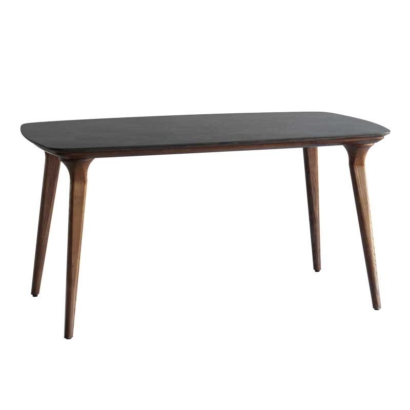 スタイリッシュなセラミック天板×天然木のダイニングテーブル｜幅140cm