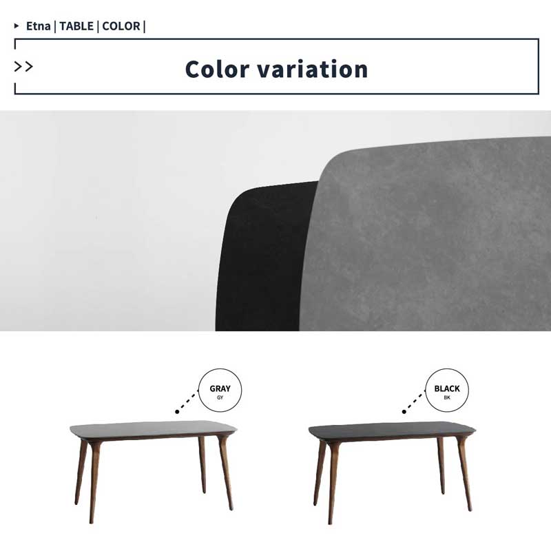 スタイリッシュなセラミック天板×天然木のダイニングテーブル｜幅140cm