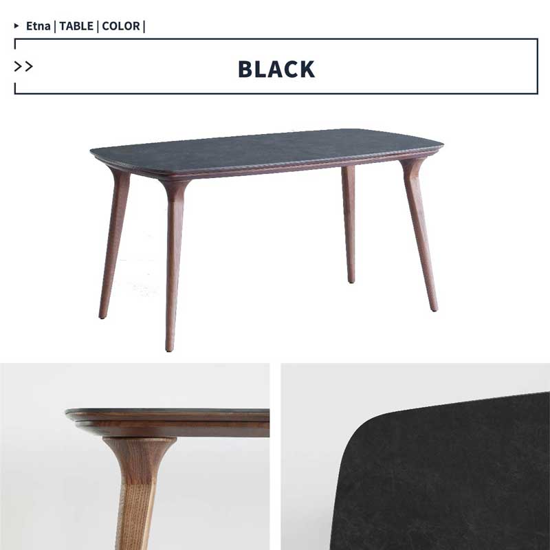 スタイリッシュなセラミック天板×天然木のダイニングテーブル｜幅140cm