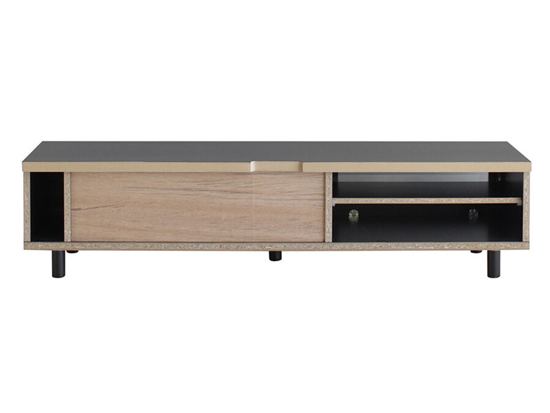 ヴィンテージ調のTVボード | 木目の強い個性的な前板とブラックの本体 | 幅150cm