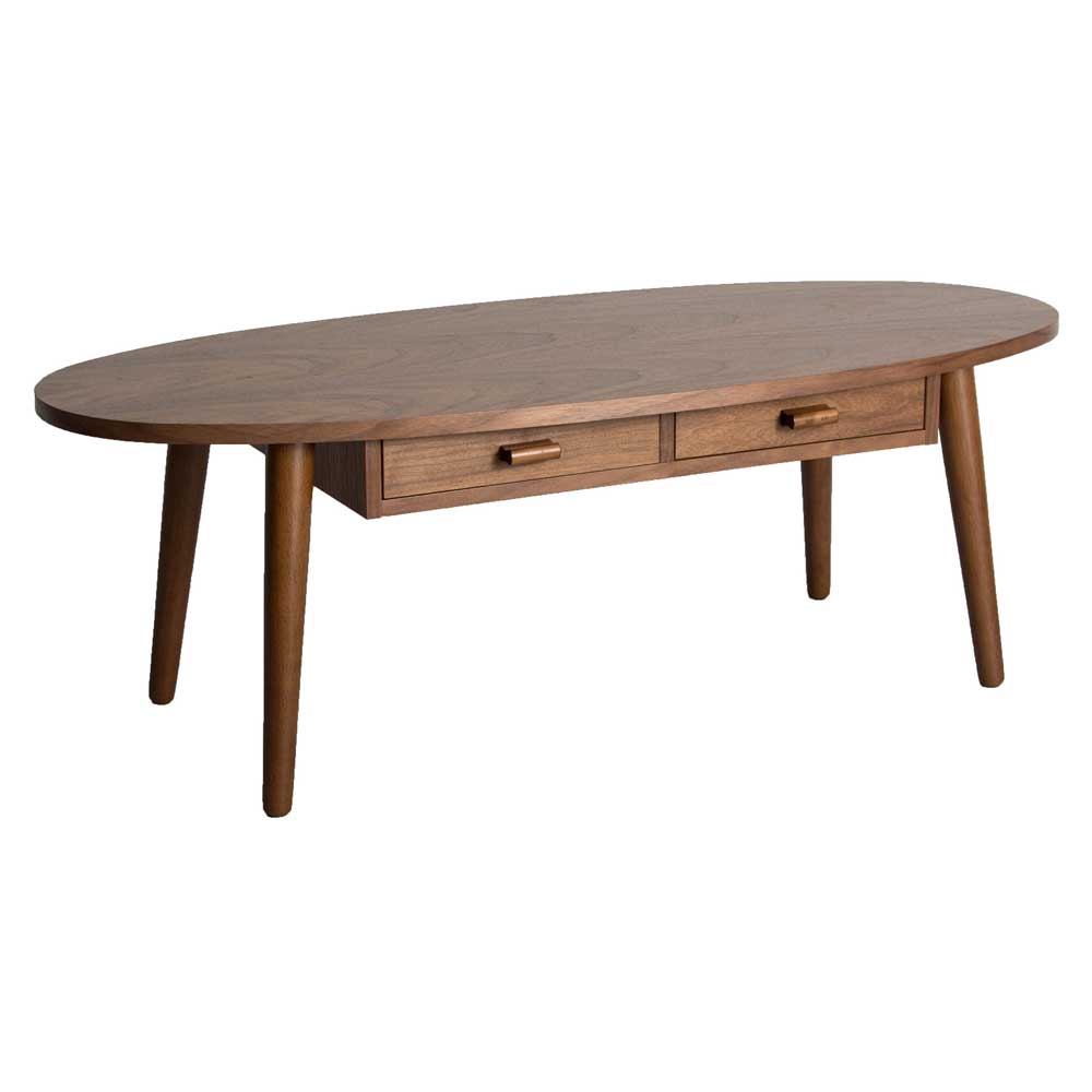 北欧ナチュラルスタイルのオーバル型センターテーブル