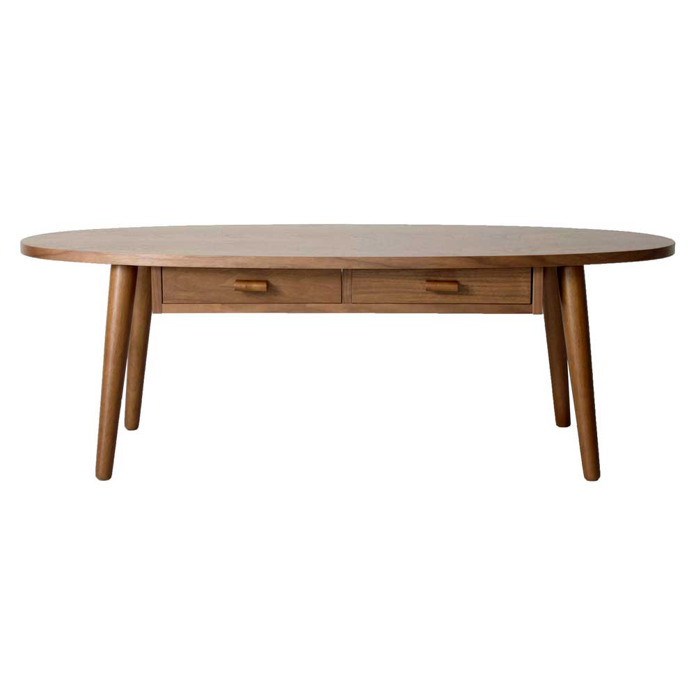 北欧ナチュラルスタイルのオーバル型センターテーブル