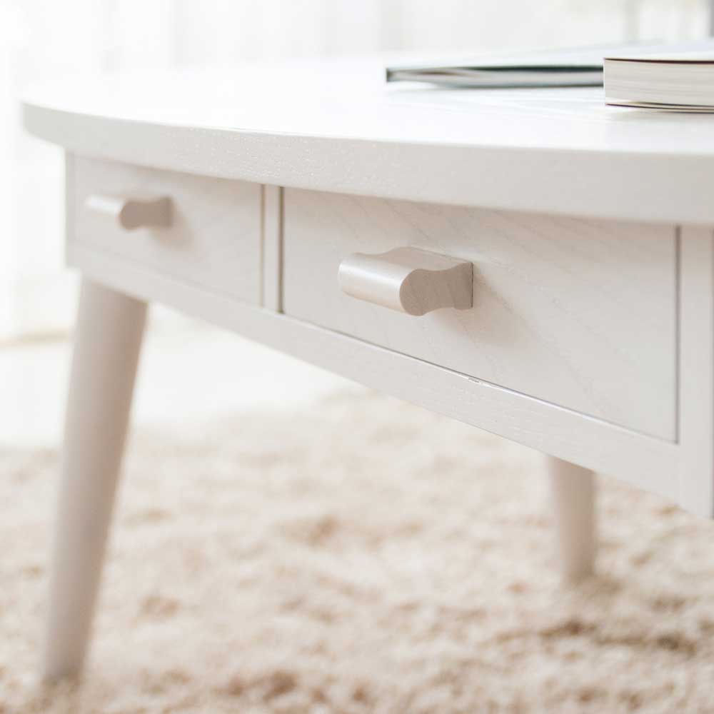 北欧ナチュラルスタイルのオーバル型センターテーブル