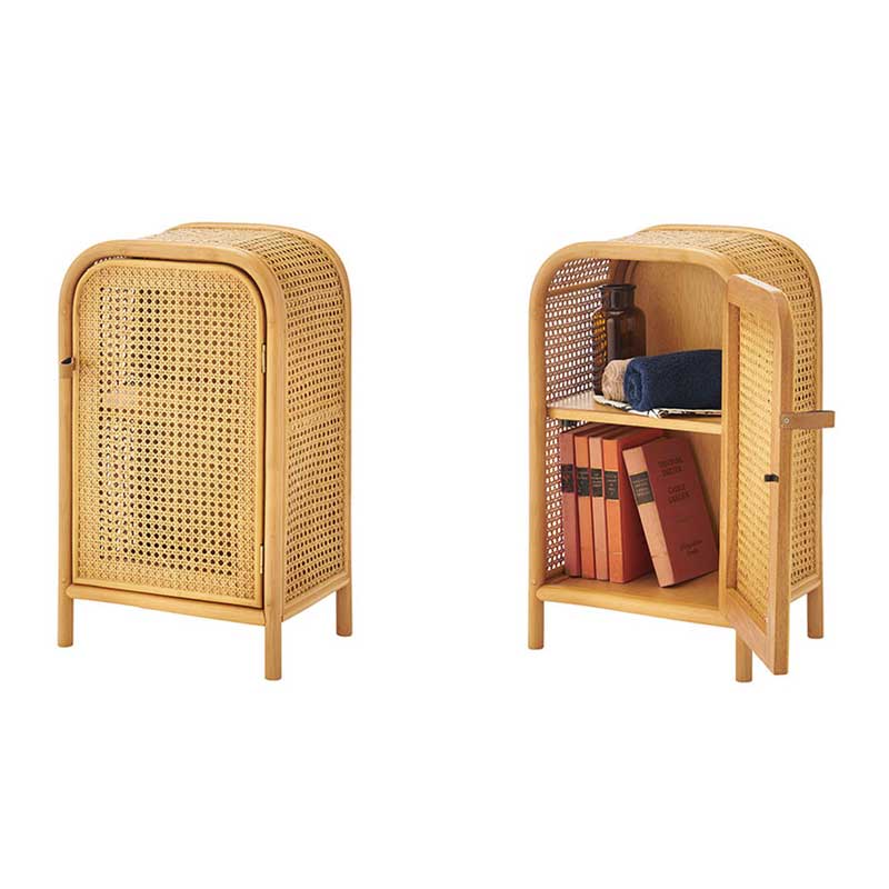 ナチュラルラタン調ミニキャビネット｜おしゃれなコンパクト収納