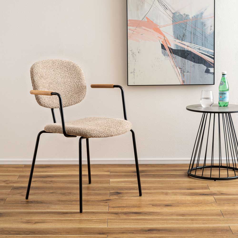 モダン×快適なブークレアームチェア｜個性が光るデザインチェア