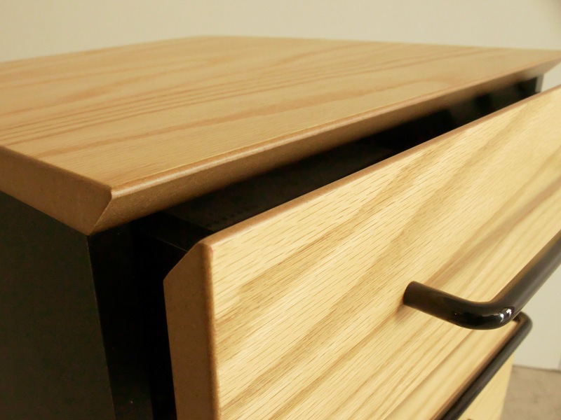 ブラックスチールの3段デスクワゴン｜北欧ナチュラル｜HW | インテリア