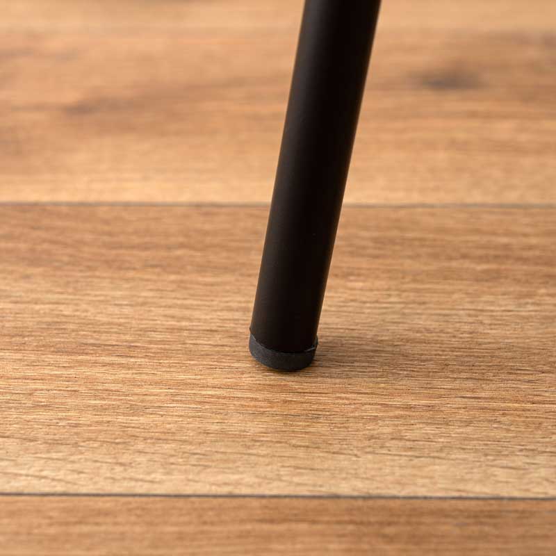 レトロモダンな布張りダイニングチェア｜丸みフォルム×スチール脚の異素材ミックス