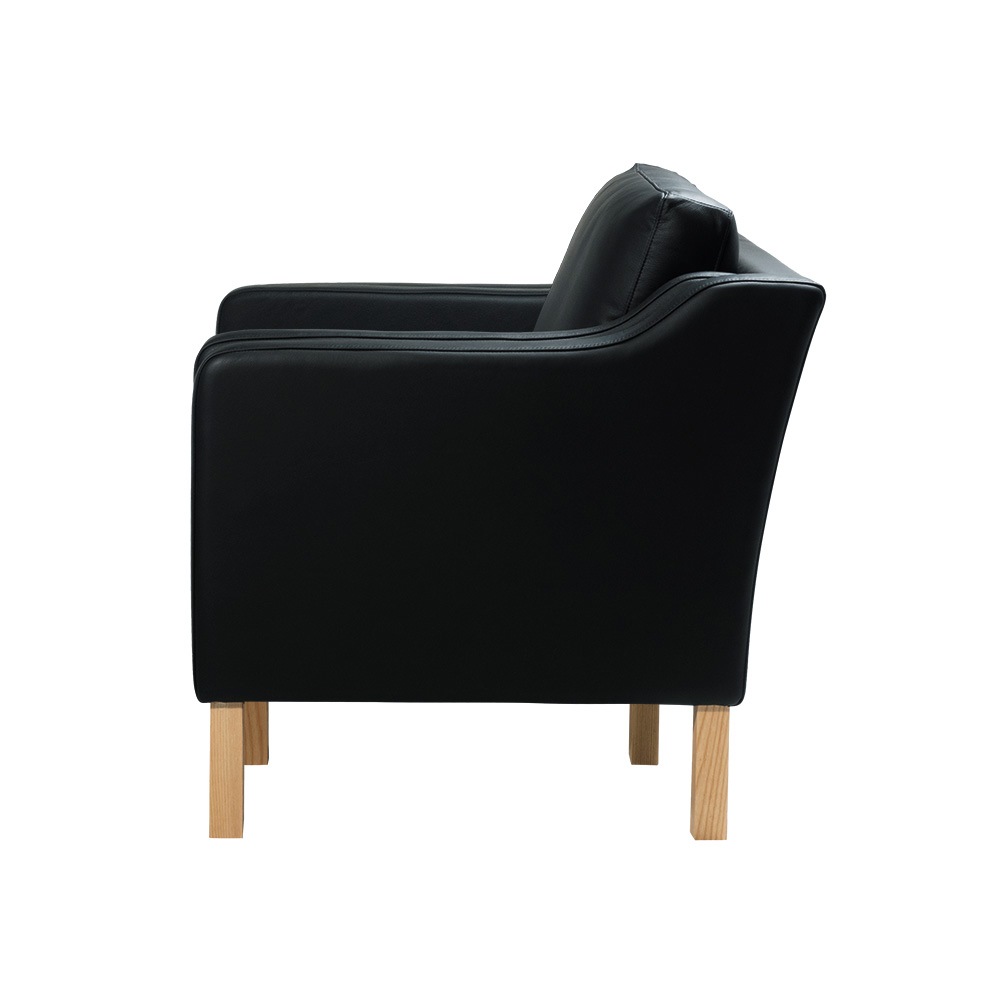 1人掛けソファ ダブルクッション 肘付き アッシュ 座面高46cm 完成品｜リプロダクト｜ボーエ・モーエンセン