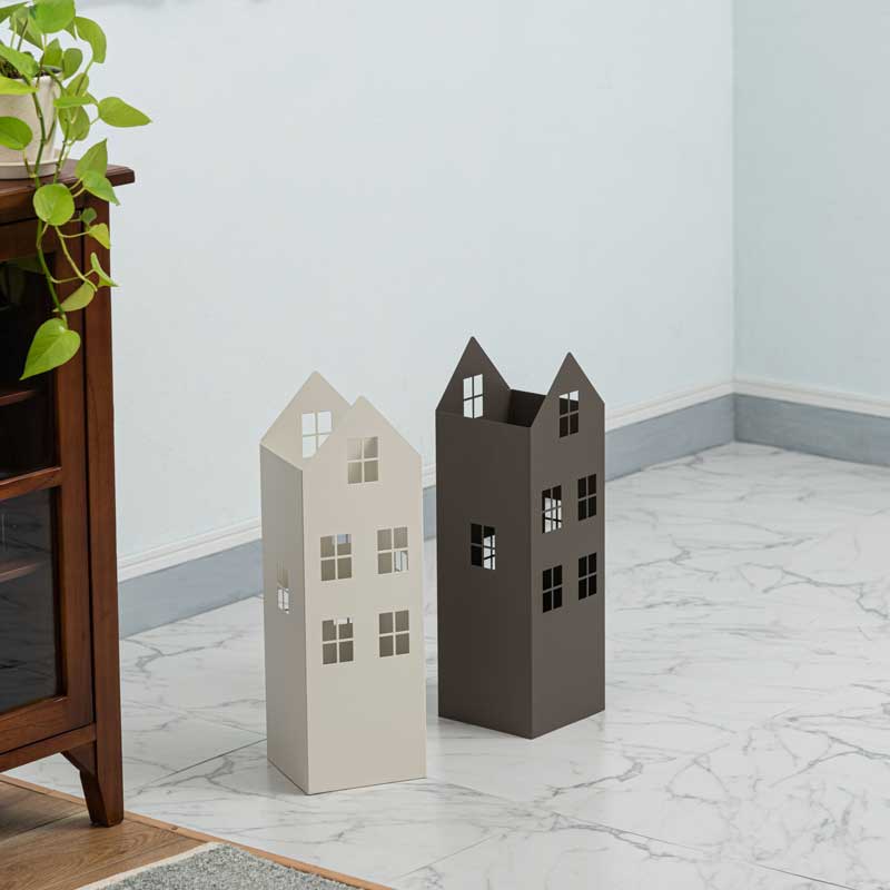 おしゃれなハウス型スチール傘立て|省スペース×北欧風デザイン