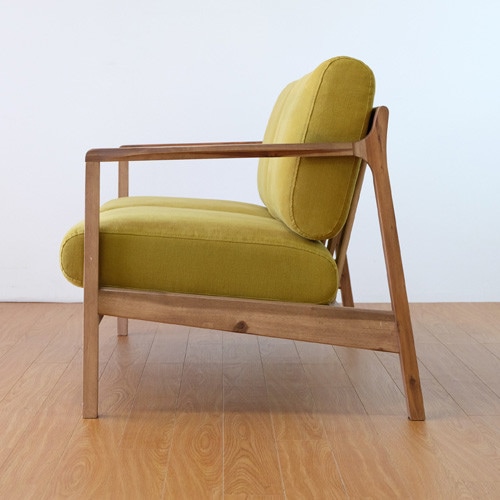 北欧レトロ 木製フレーム 2人掛けソファ ラブソファ グリーン ヴィンテージ 北欧レトロ 木製フレーム 2人掛けソファ ラブソファ グリーン