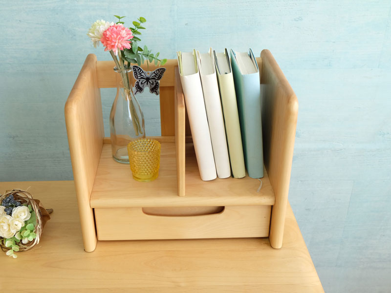 ナチュラルデザインのシンプルなブックスタンド｜幅35cm｜KI