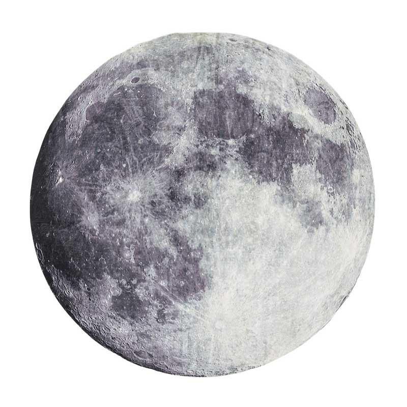 リアルな月面デザインのラウンドラグ｜おしゃれインテリアに映える滑り止め付きマット