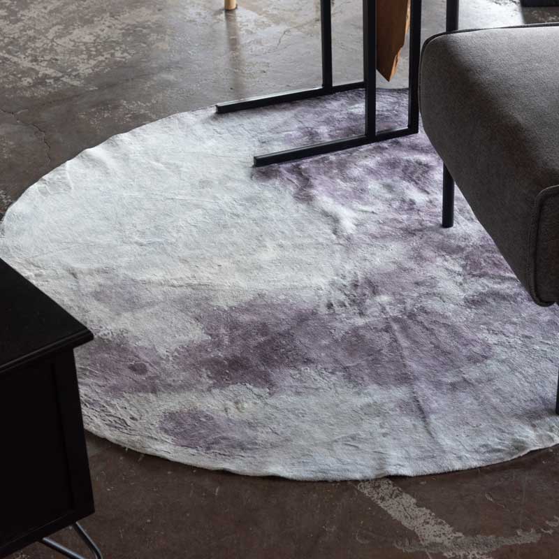 リアルな月面デザインのラウンドラグ｜おしゃれインテリアに映える滑り止め付きマット