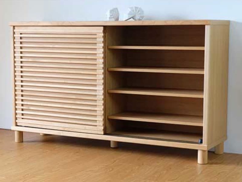 おしゃれな格子デザインが印象的なシューズボックス|幅152cm|RO