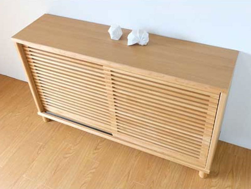 おしゃれな格子デザインが印象的なシューズボックス|幅152cm|RO