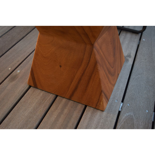 木目が美しい多角形天然木スツールA | アジアンインテリア