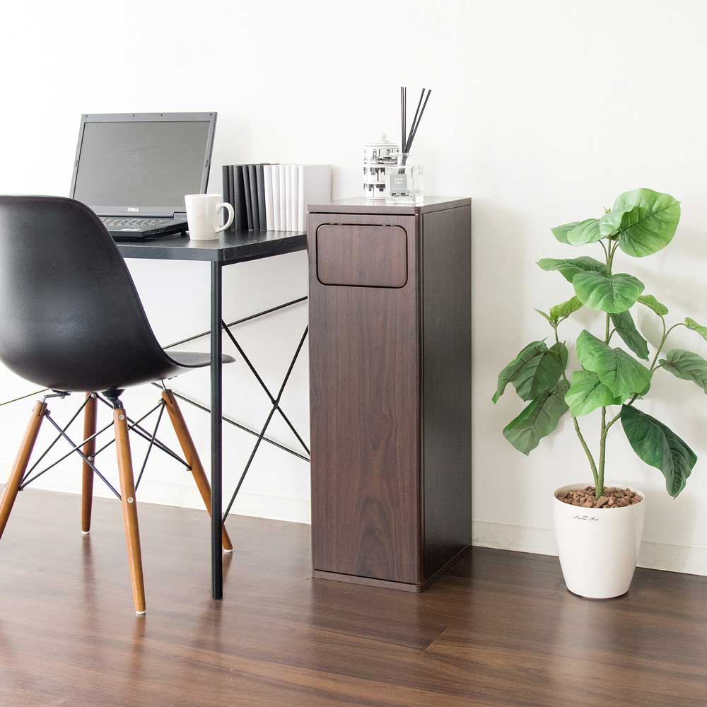 スタイリッシュなプッシュ式扉のダストボックス