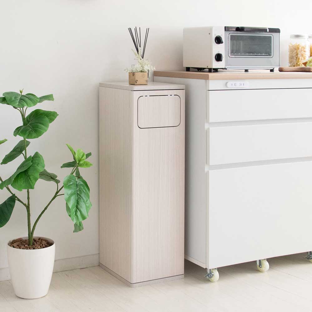 スタイリッシュなプッシュ式扉のダストボックス