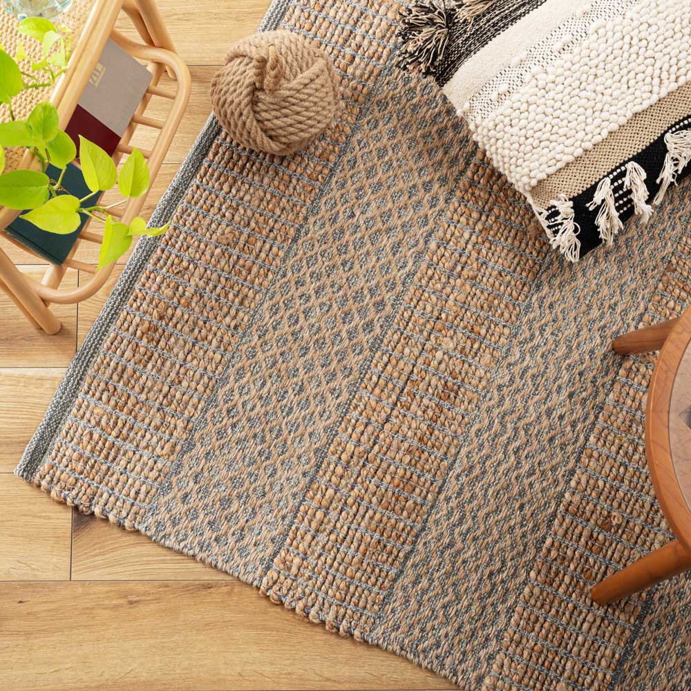 【ニラ】手織りジュートラグ ベージュ 240x240cm 正方形 ニラ】手織りジュートラグ ベージュ 240x240cm 正方形 ニラ】手織り