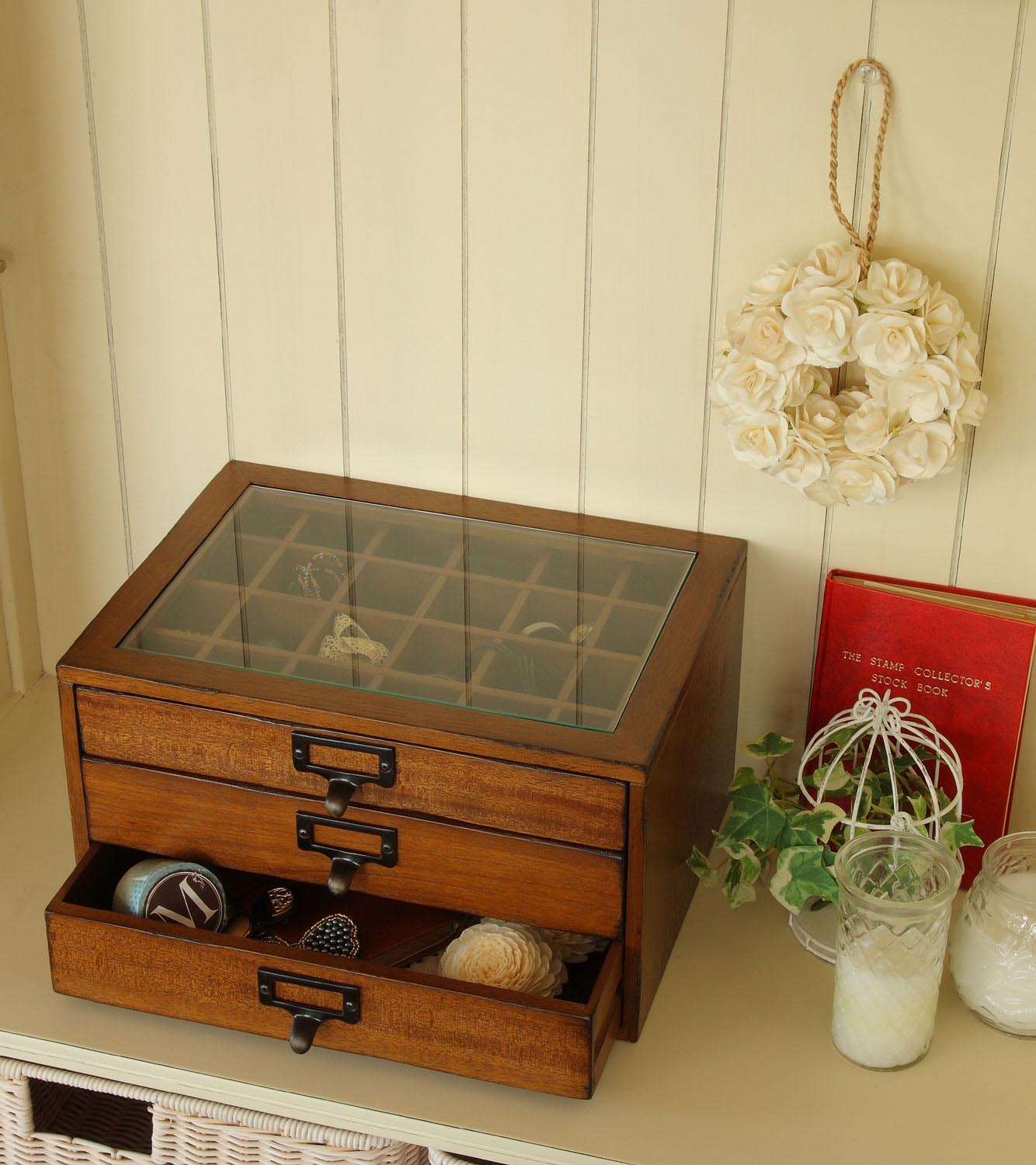 コレクションボックス 時計や宝石を収納 mop【33*24cm】アジアンインテリア