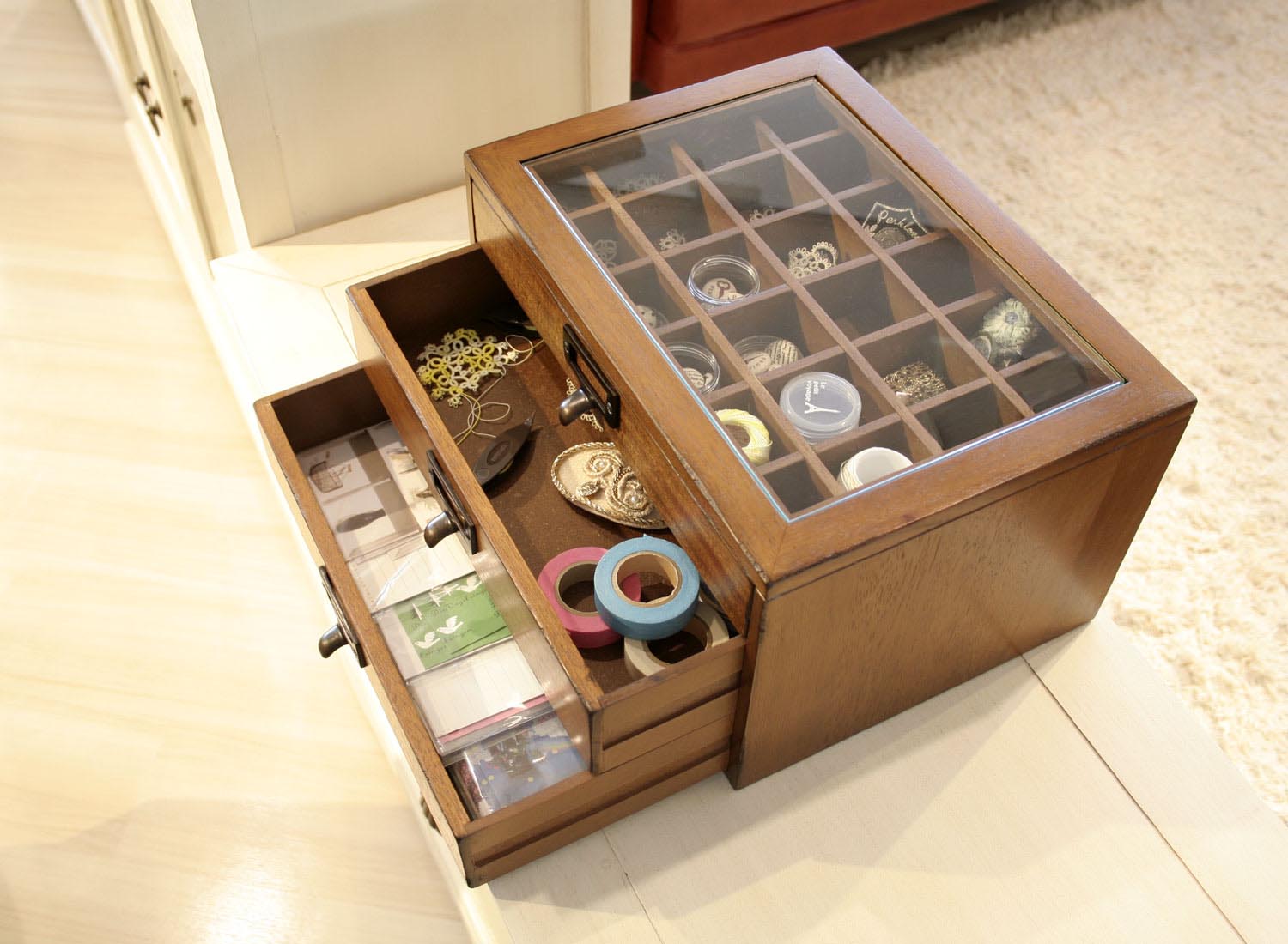 コレクションボックス 時計や宝石を収納 mop【33*24cm】アジアンインテリア