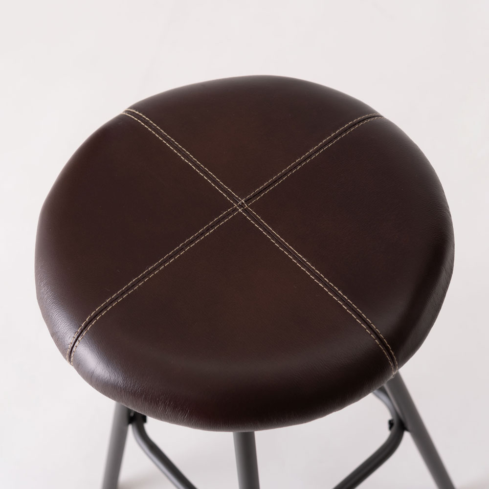 レザー スタッズ装飾 スツール 旭川家具 スツール | Stacking Stool02 センの木 | 革座 カーキ | 大雪木工