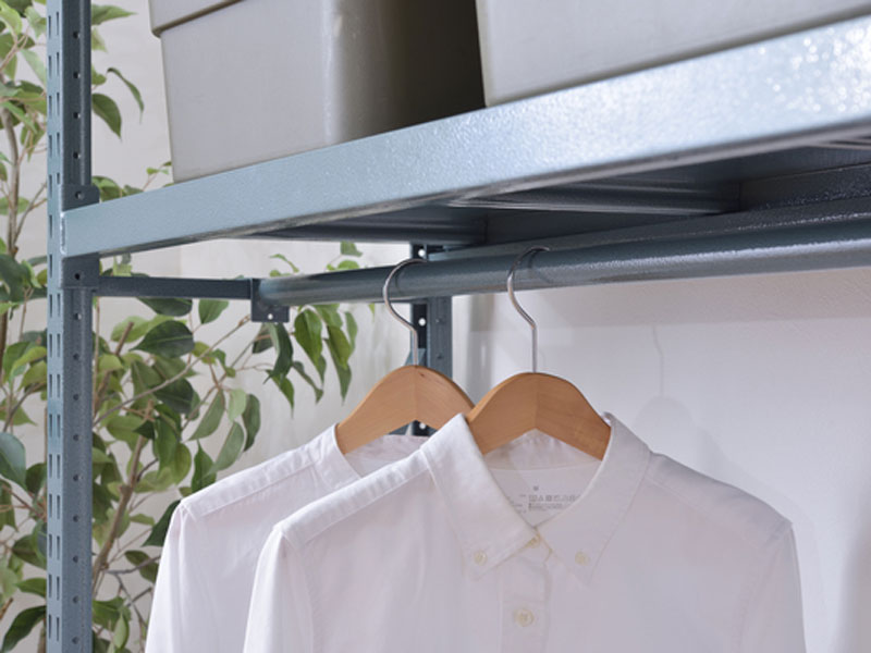 折りたたみ可能なラック専用バー|ボルトレスラック