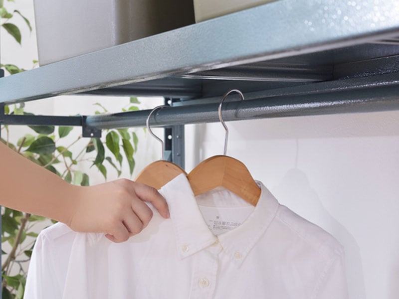 折りたたみ可能なラック専用バー|ボルトレスラック