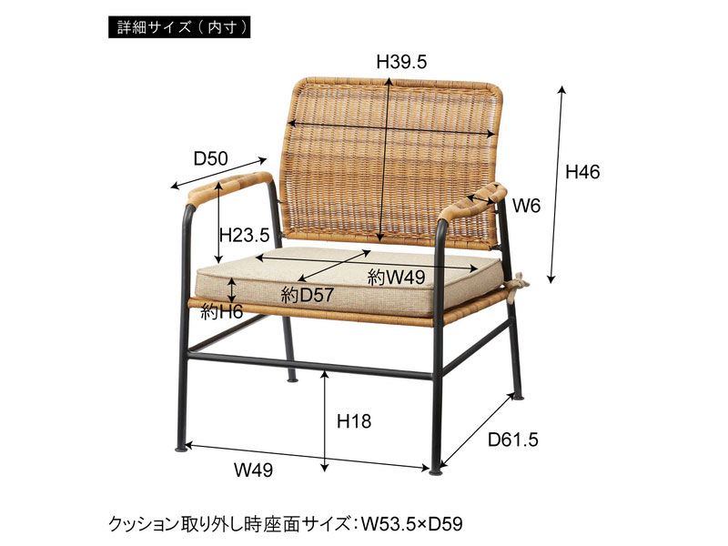 人工ラタンのスタイリッシュなラウンジチェア｜西海岸インテリア