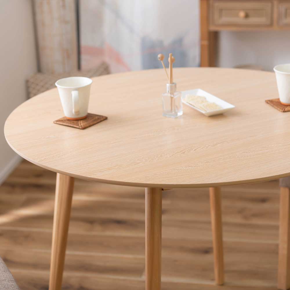 ナチュラル北欧風ラウンドダイニングテーブル｜コンパクトでおしゃれな2人用カフェテーブル